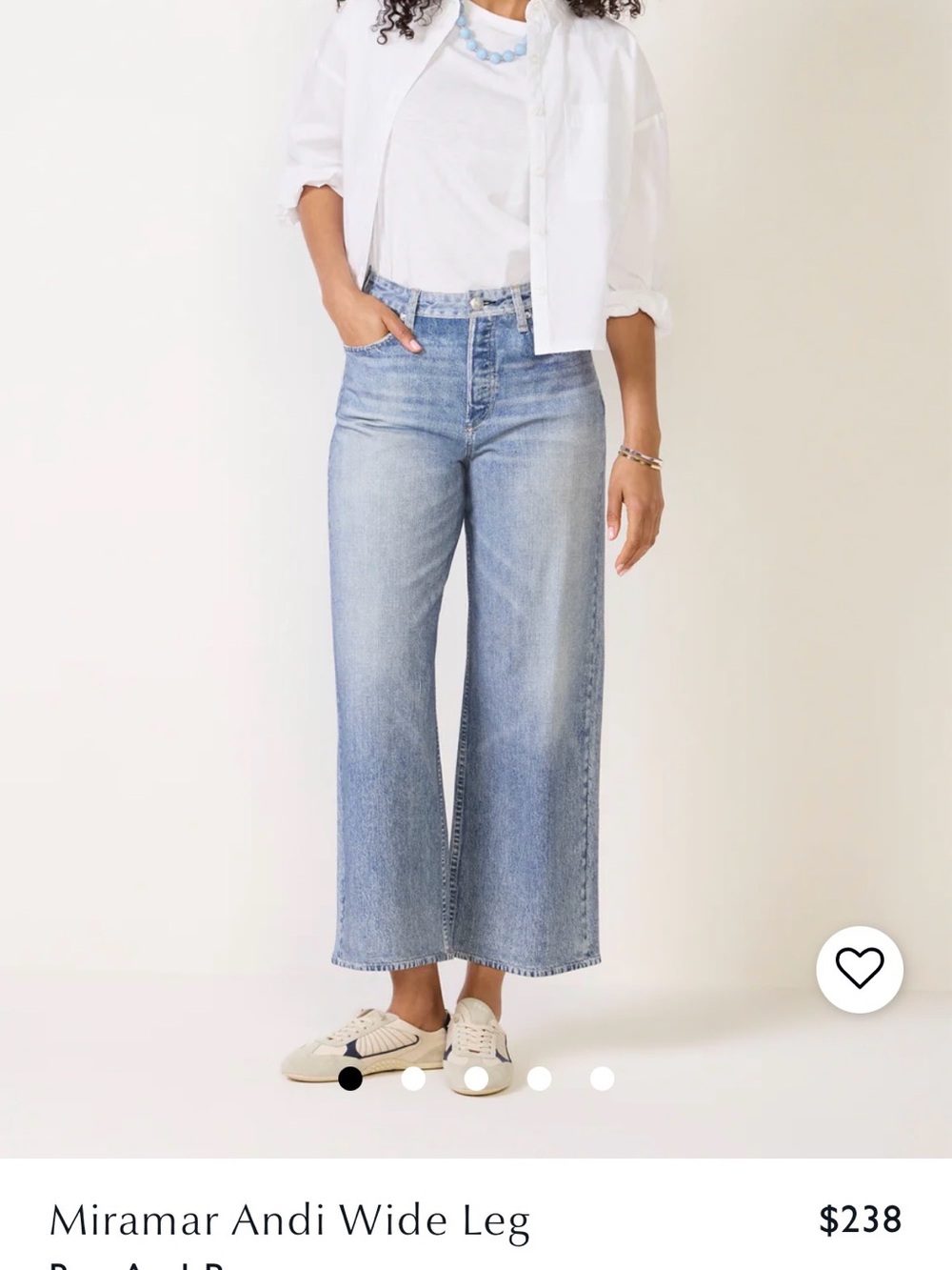 rag & bone Miramar Andi Wide Leg Jeans - Light Blue